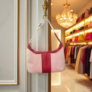 Vintage Lancel Paris Red and White Shoulder Bag